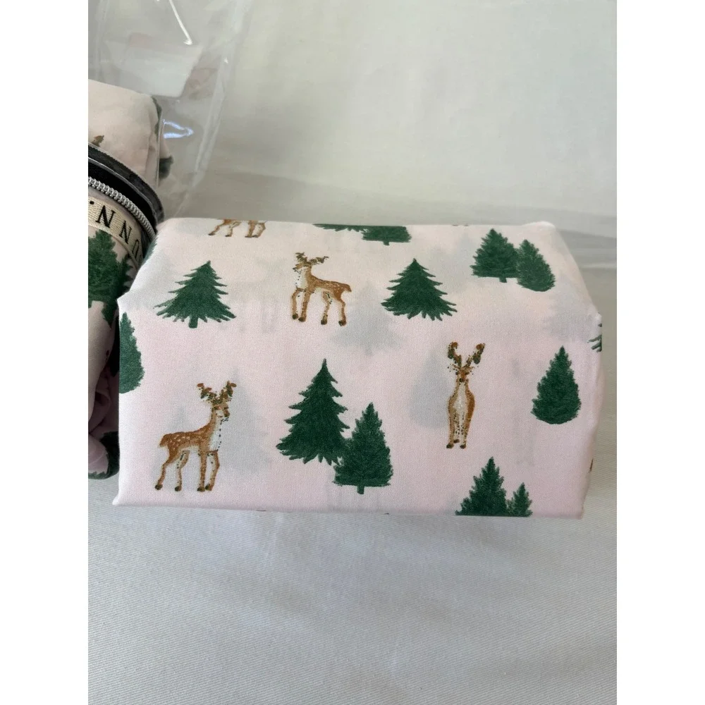 Rae Dunn Holiday Tree Deer Full Sheet Set Easy Care Super Soft new unused